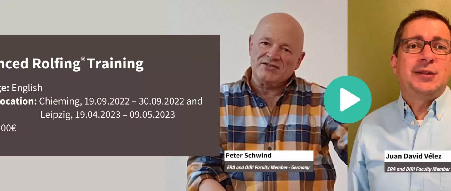 Advanced Rolfing® Training with Peter Schwind & Juan David Vélez